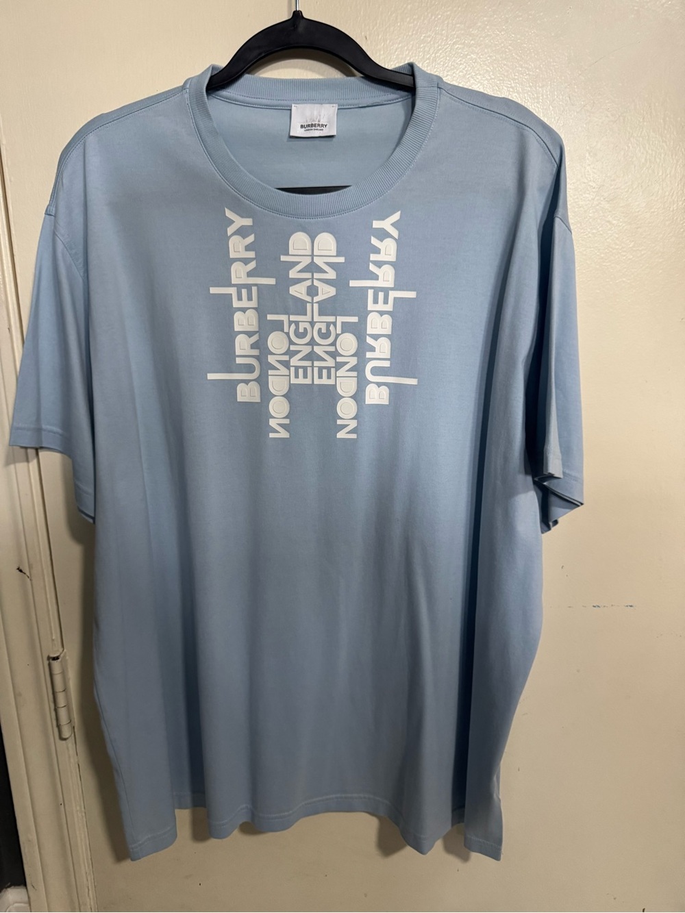 Burberry Light Blue Short Sleeve Logo Tee